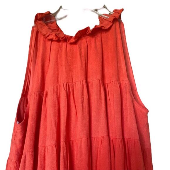 Lulus Tier for It Red Tiered Ruffled Tie-Back Mini Dress size XL - Picture 9 of 12